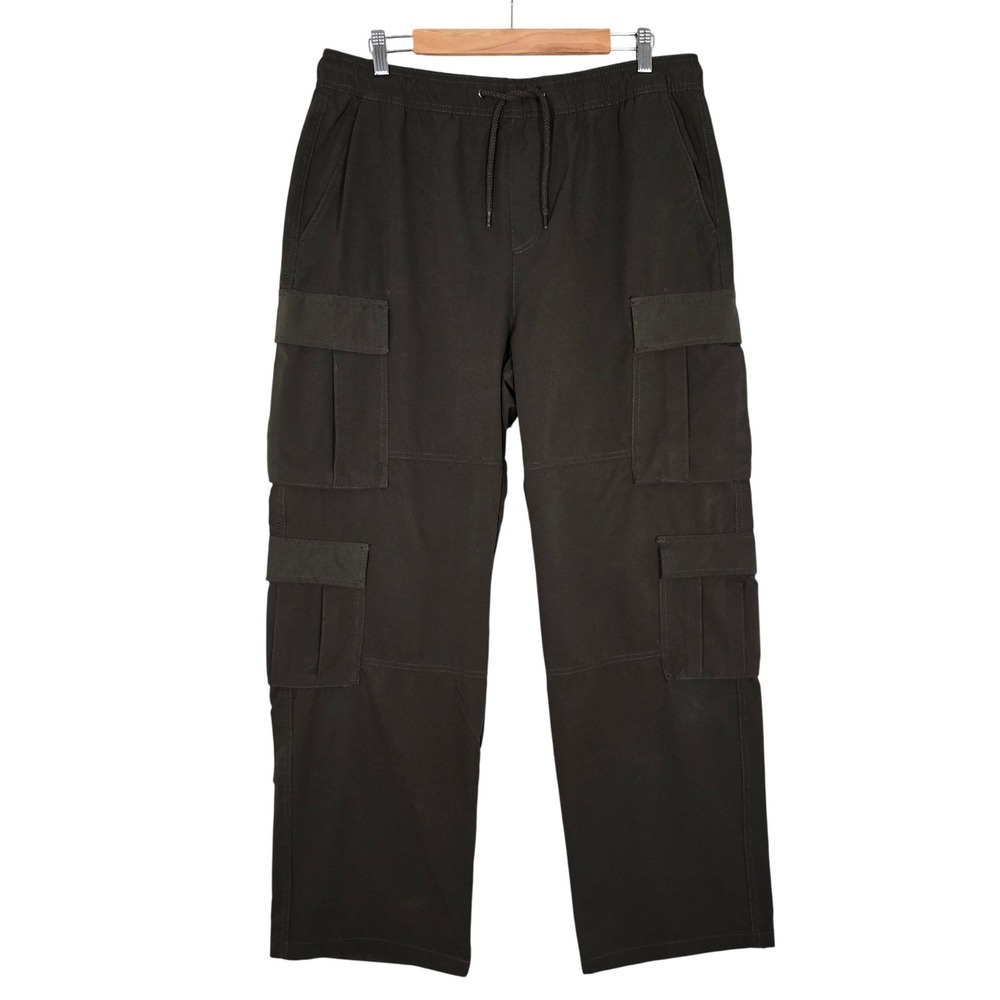 Arsenic Men's Dark Brown Ripstop Technical Cargo Pants Elasticized Waist XL